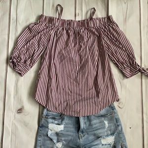 NWOT Striped Off Shoulder Top
